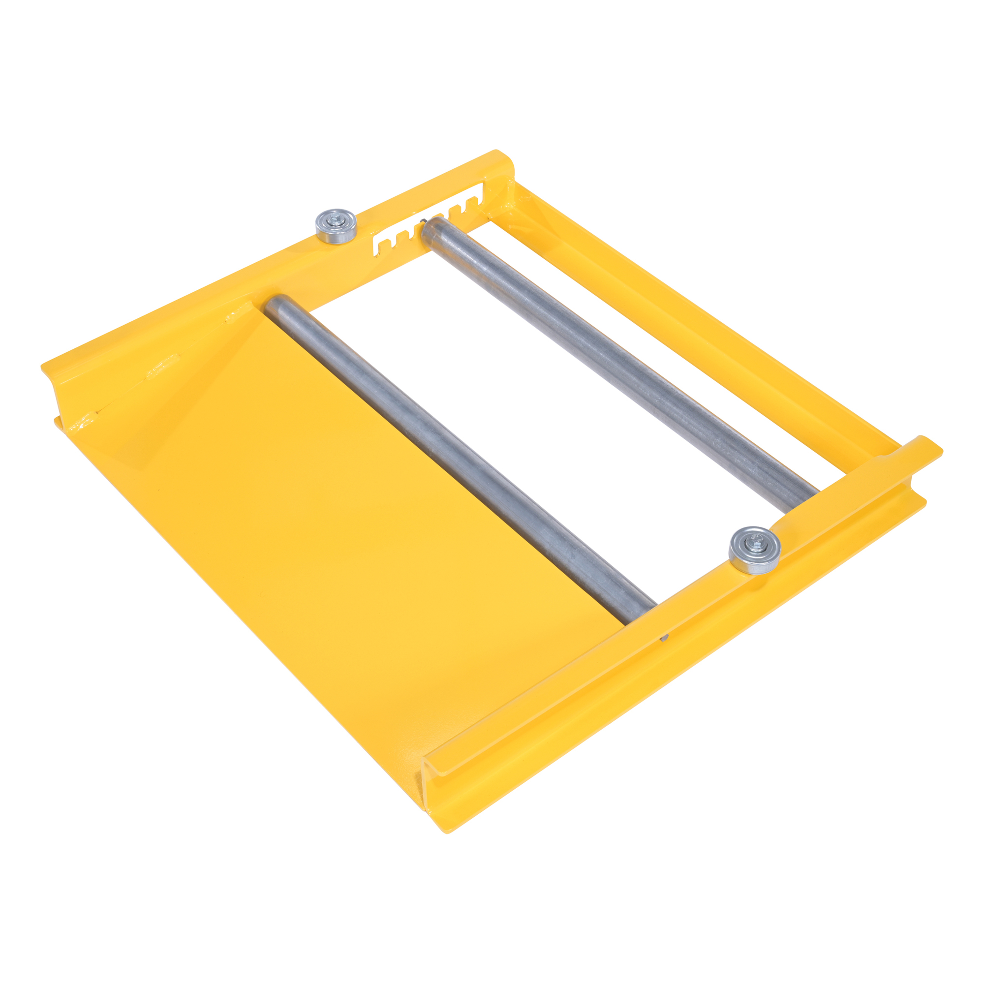 Vestil Steel Reel Roll Dispenser 10 In. Minimum Diameter 30 In. Max Diameter 31-1/4 In. Maximum Roll Length 500 Lb. Capacity Yellow